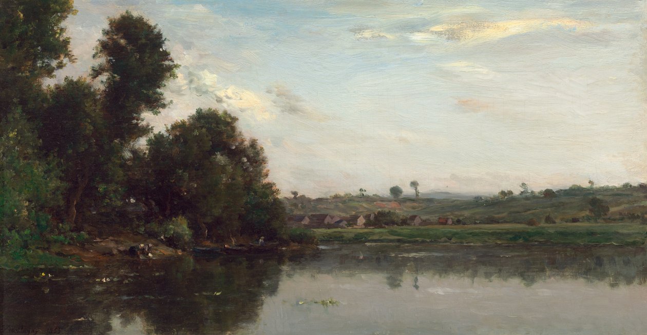 Wäscherinnen am Fluss Oise bei Valmondois von Charles Francois Daubigny
