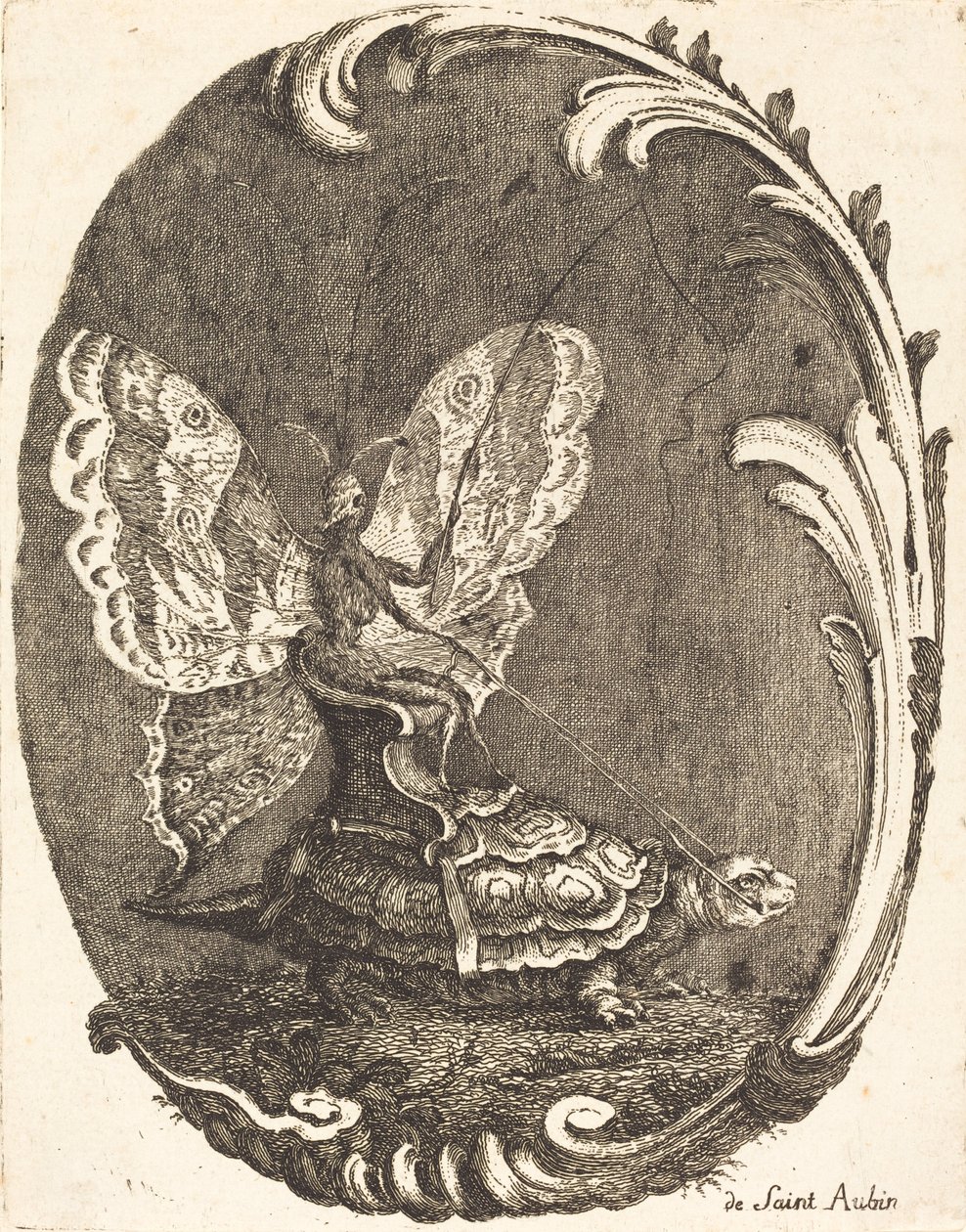 Der Schmetterling und die Schildkröte von Charles Germain de Saint Aubin