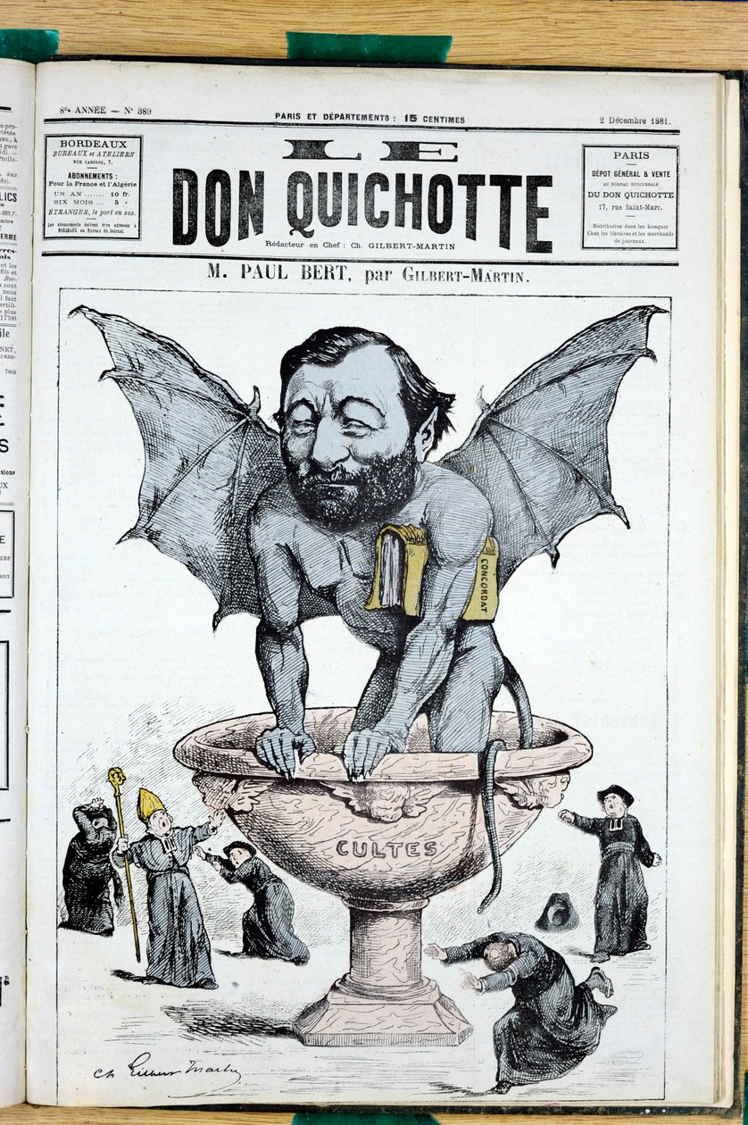 Titelblatt von „Le Don Quixote“, Nummer 389, Satirisch in Farben von Charles Gilbert Martin