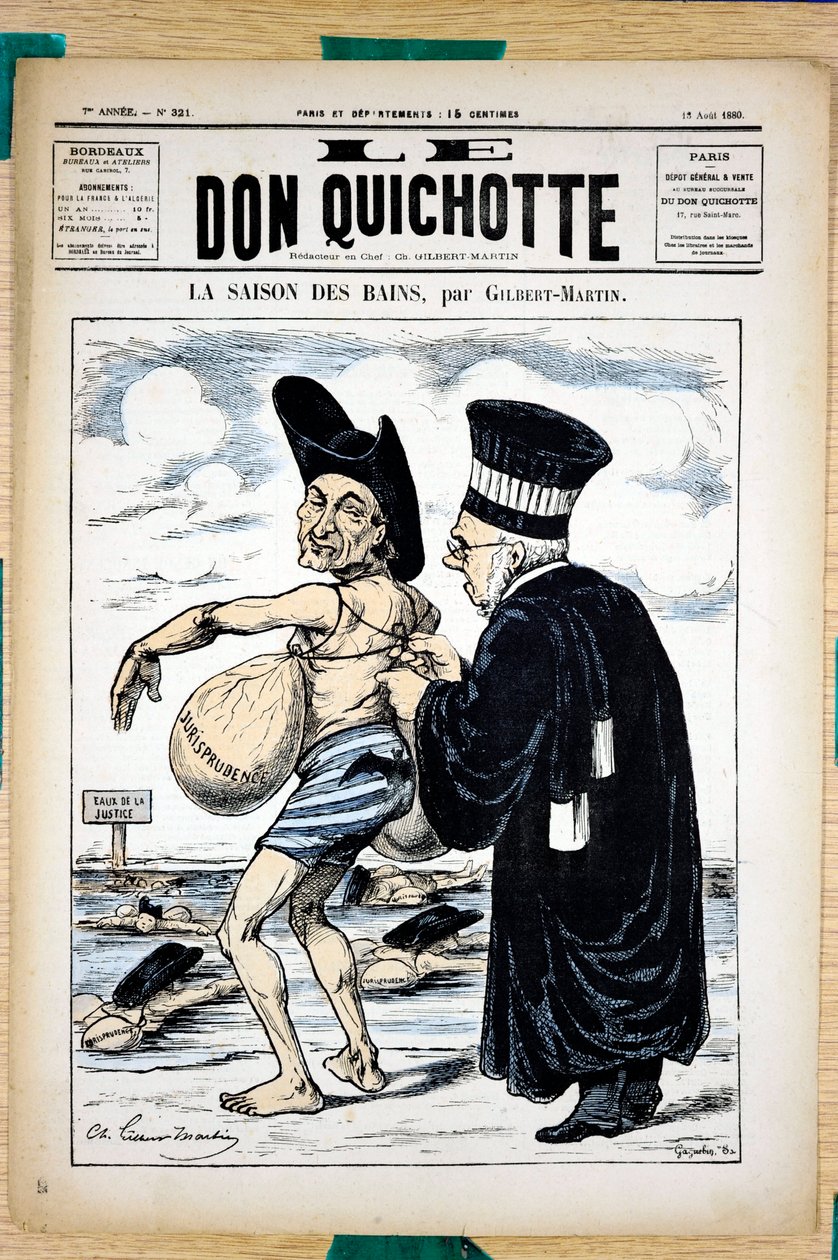 Titelblatt von „The Don Quixote“, Nummer 321, Satirisch in Farben von Charles Gilbert Martin