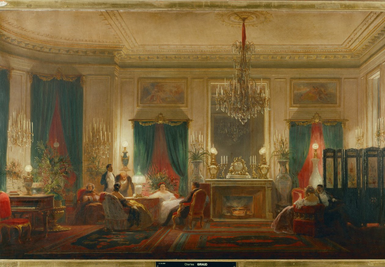 Der Salon der Prinzessin Mathilde, Tochter von König Jerome und Königin Catherine von Württemberg, in der Rue de Courcelle in Paris von Charles Giraud