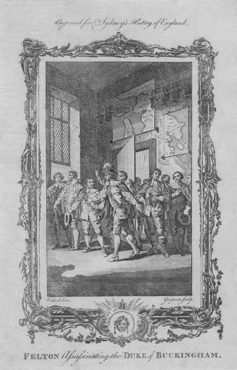 Felton ermordet den Herzog von Buckingham, 1773 von Charles Grignion