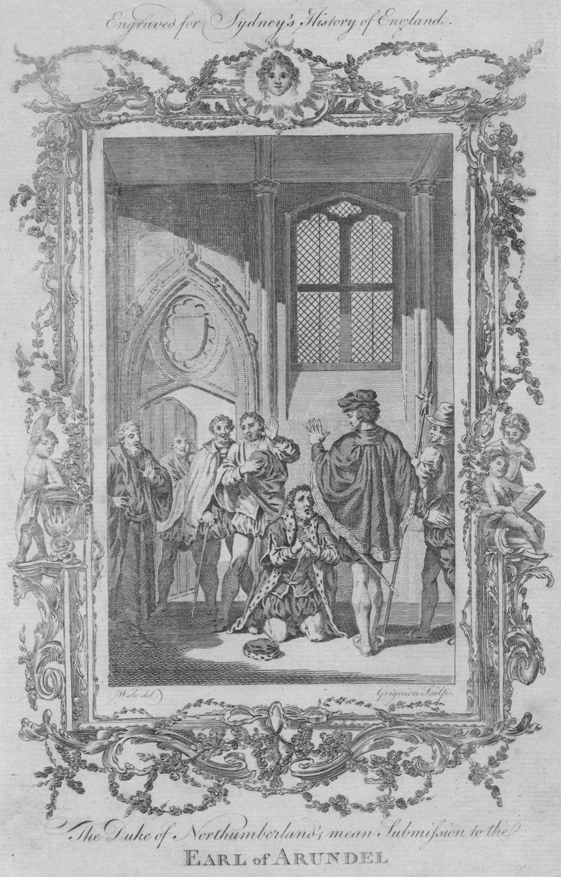 Der Herzog von Northumberland macht eine demütige Unterwerfung gegenüber dem Earl of Arundel, 1773 von Charles Grignion