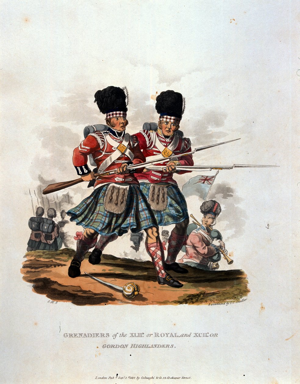 Grenadiere des 42. (oder Royal) und 141. oder Gordon Highlanders, aus 