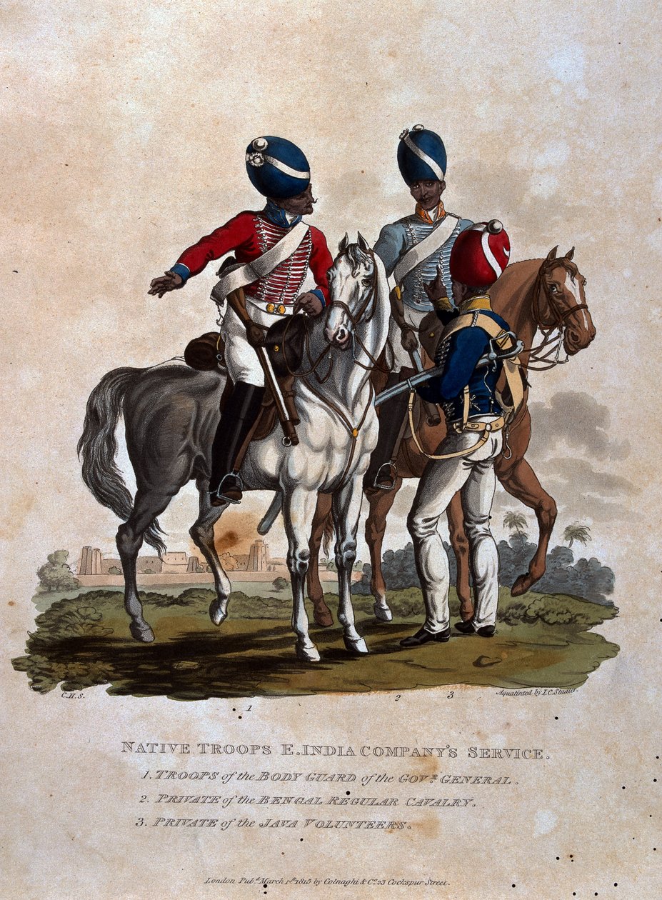 Einheimische Truppen, Dienst der Ostindien-Kompanie, Truppen der Leibgarde des Generalgouverneurs, Soldat der Bengalischen Regulären, aus 