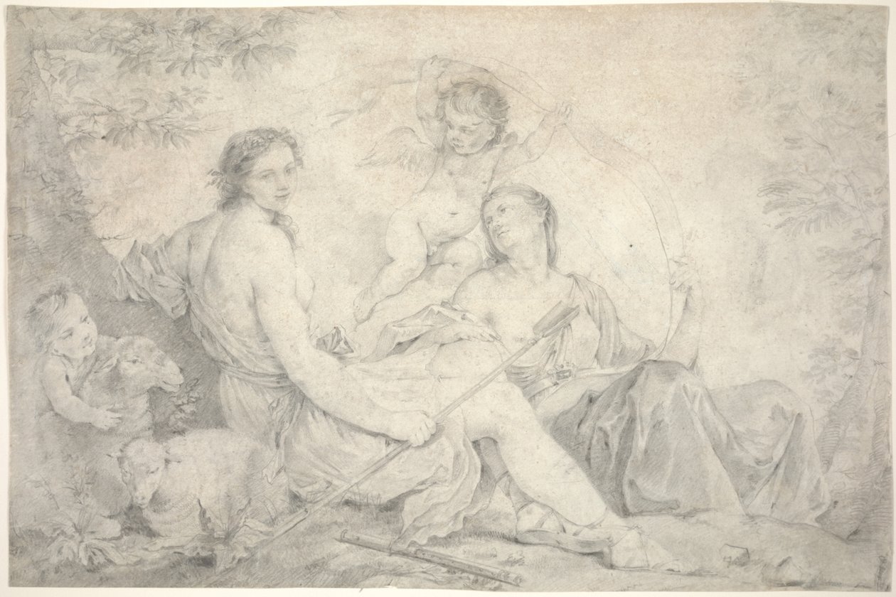 Hestia in einer mythischen Landschaft von Charles Joseph Natoire