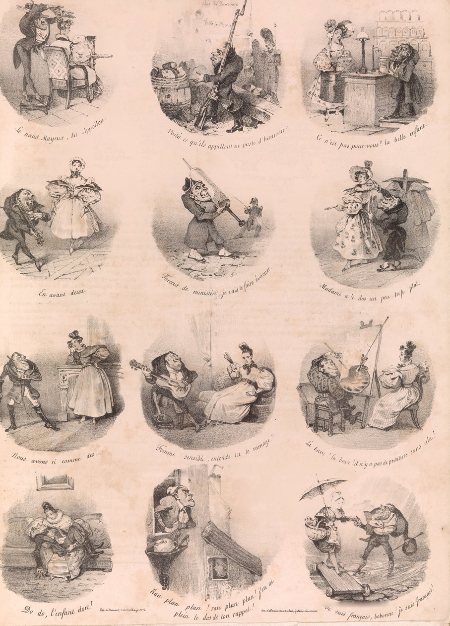 Zwölf satirische Vignetten Le Charivari, 10. Dezember 1832, 1. Dezember 1832 von Charles Joseph Traviès de Villers