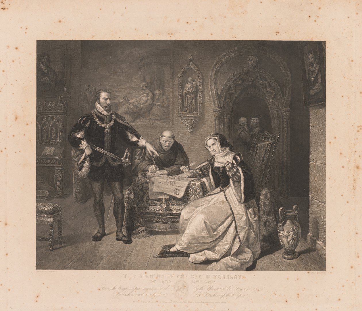 Unterzeichnung des Todesurteils von Lady Jane Grey von Charles Kennedy Burt