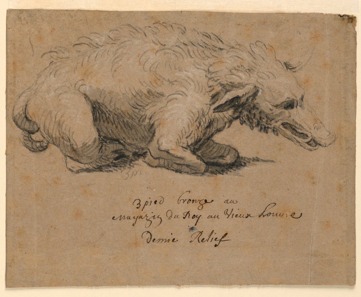 Brunnenentwurf mit Wildschwein, ca. 1670 von Charles Le Brun