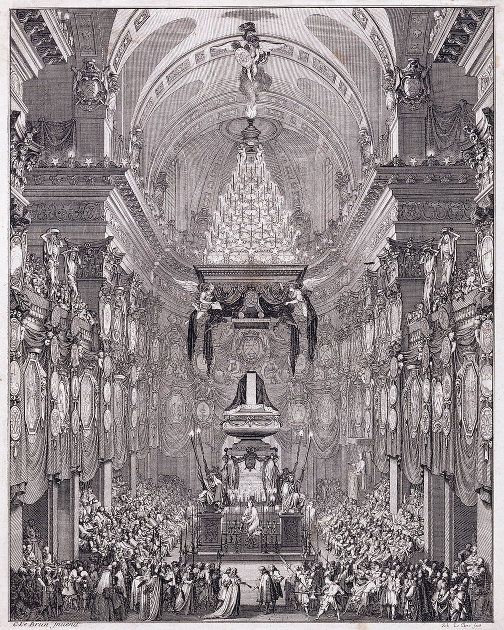 Mausoleum des Oratoire du Louvre, Rue Saint-Honoré, zum Gedenken an den französischen Staatsmann Pierre Séguier, Mai 1672, ca. 1770-1780 von Charles Le Brun