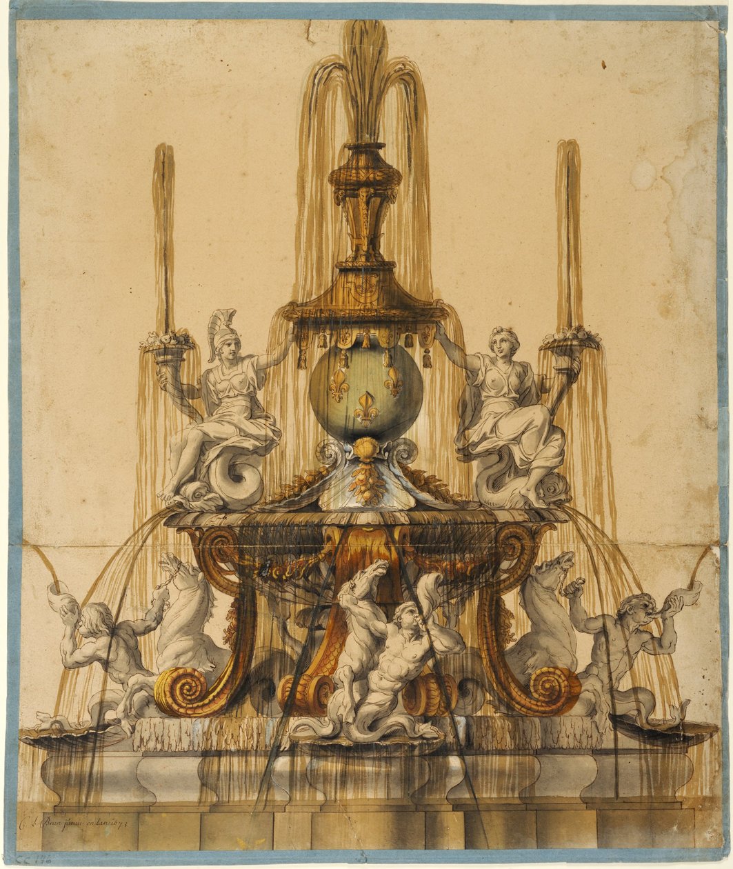 Vorschlag für einen Brunnen in Versailles von Charles Le Brun