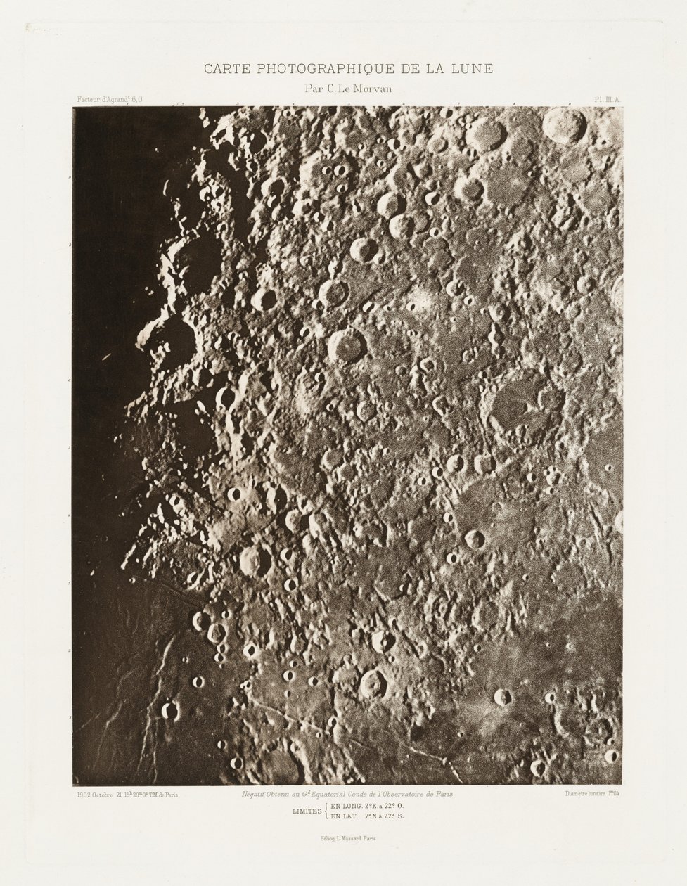 Fotografische Karte des Mondes, Tafel III.A von Charles le Morvan
