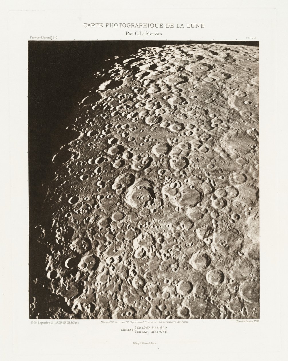 Fotografische Karte des Mondes, Platte IV.A von Charles le Morvan