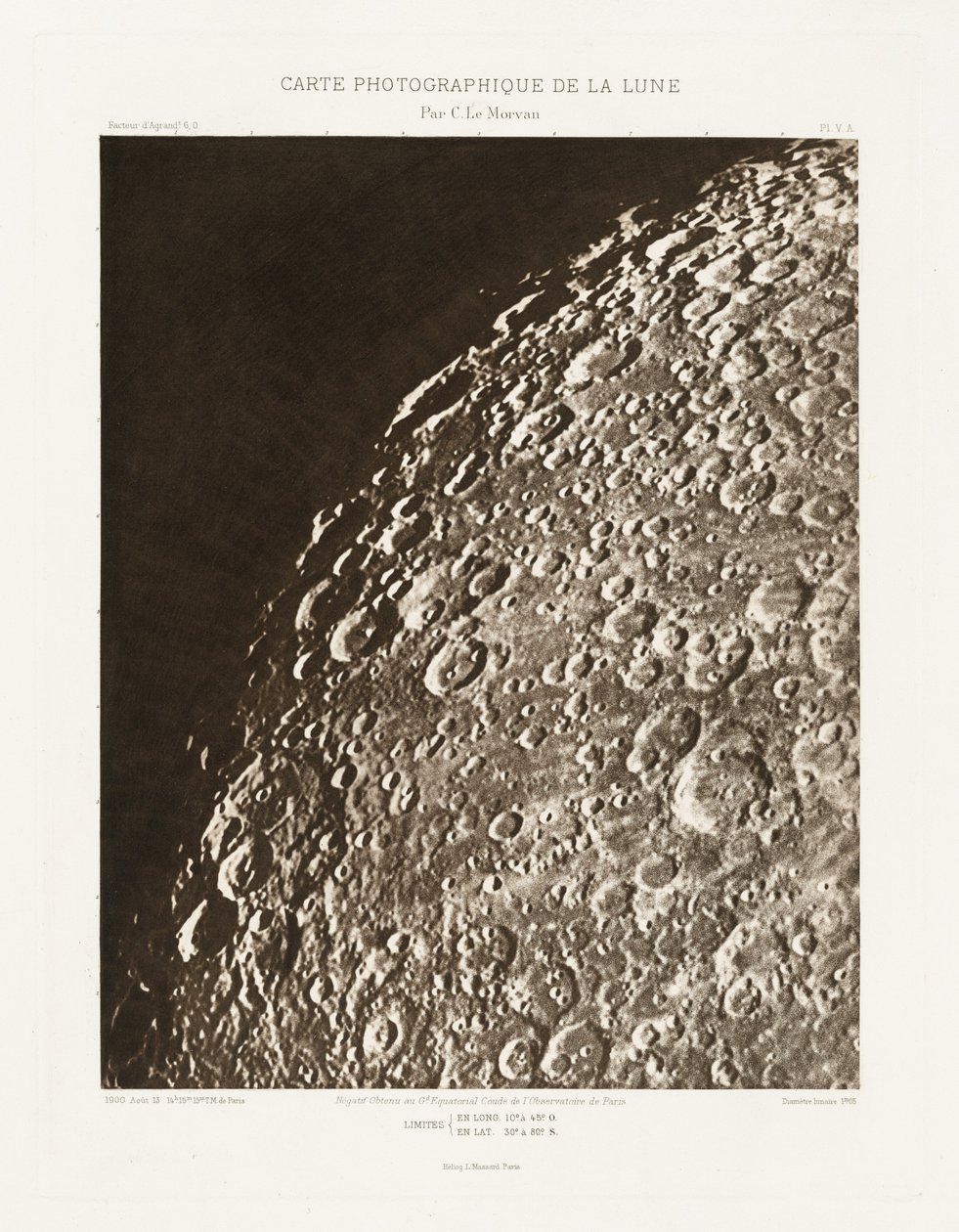 Fotografische Karte des Mondes, Tafel V.A von Charles le Morvan