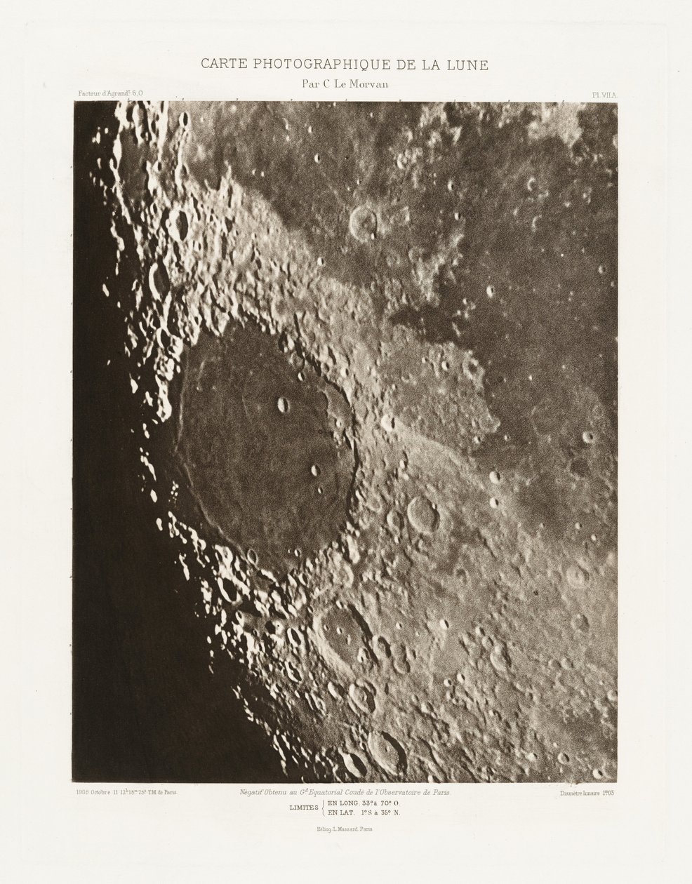 Fotografische Karte des Mondes, Platte VII.A von Charles le Morvan