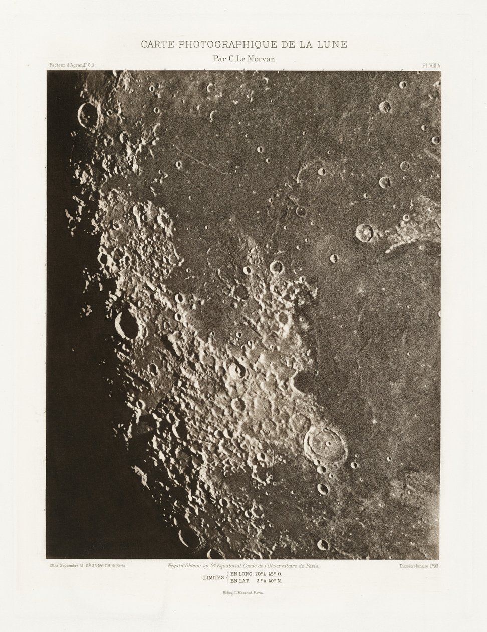 Fotografische Karte des Mondes, Platte VIII.A von Charles le Morvan