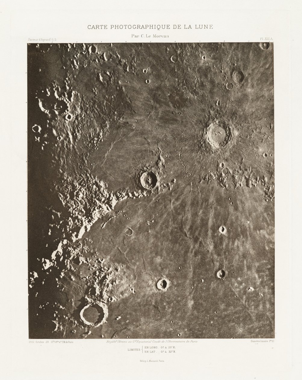 Fotografische Karte des Mondes, Tafel XIII.A von Charles le Morvan