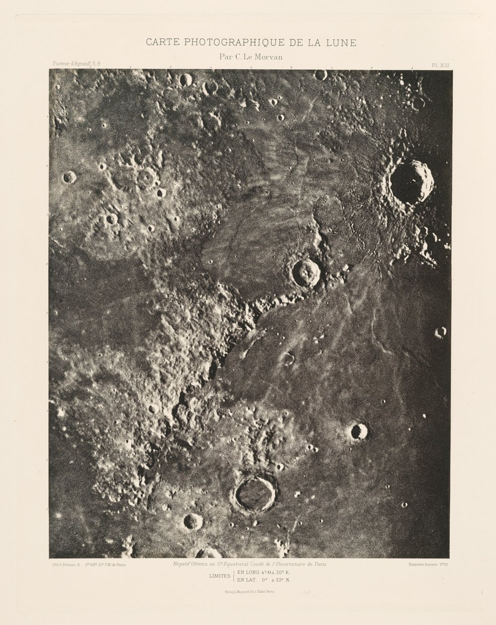 Fotografische Karte des Mondes, Tafel XIII von Charles le Morvan