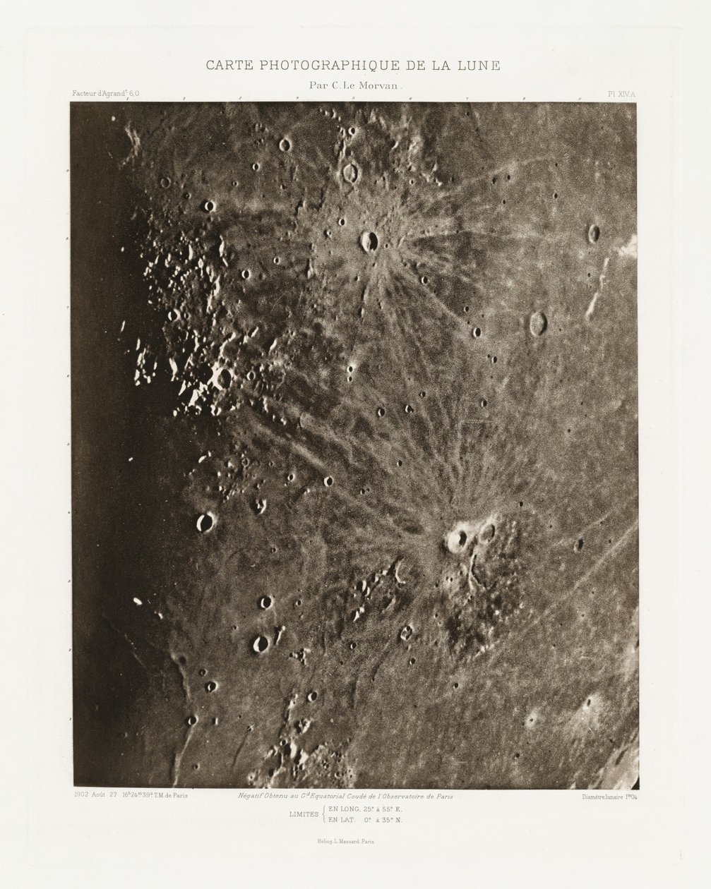 Fotografische Karte des Mondes, Tafel XIV.A von Charles le Morvan