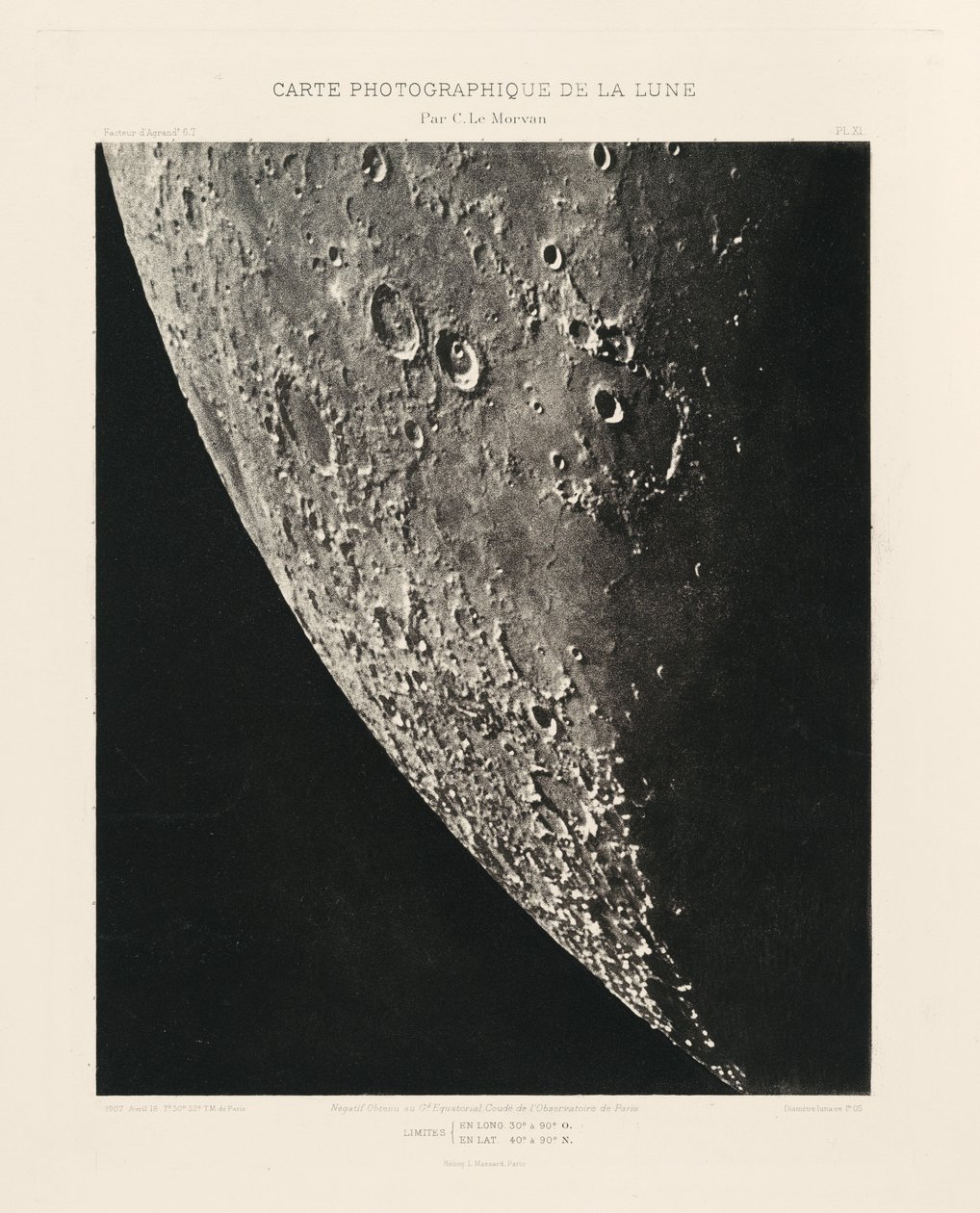 Fotografische Karte des Mondes, Platte XI von Charles le Morvan