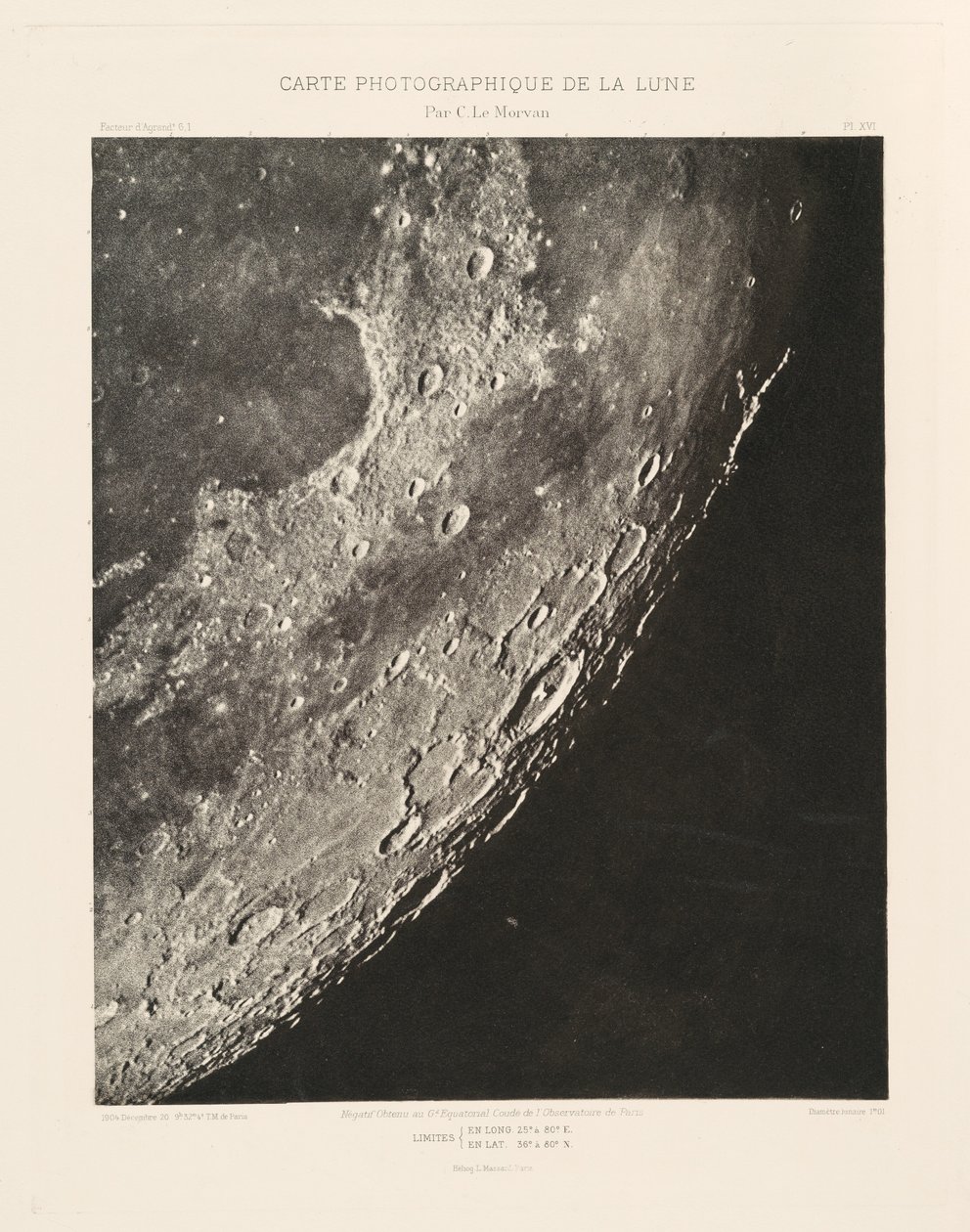 Fotografische Karte des Mondes, Tafel XVI von Charles le Morvan