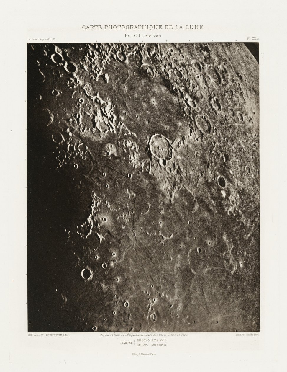 Fotografische Karte des Mondes, Tafel XX.A von Charles le Morvan
