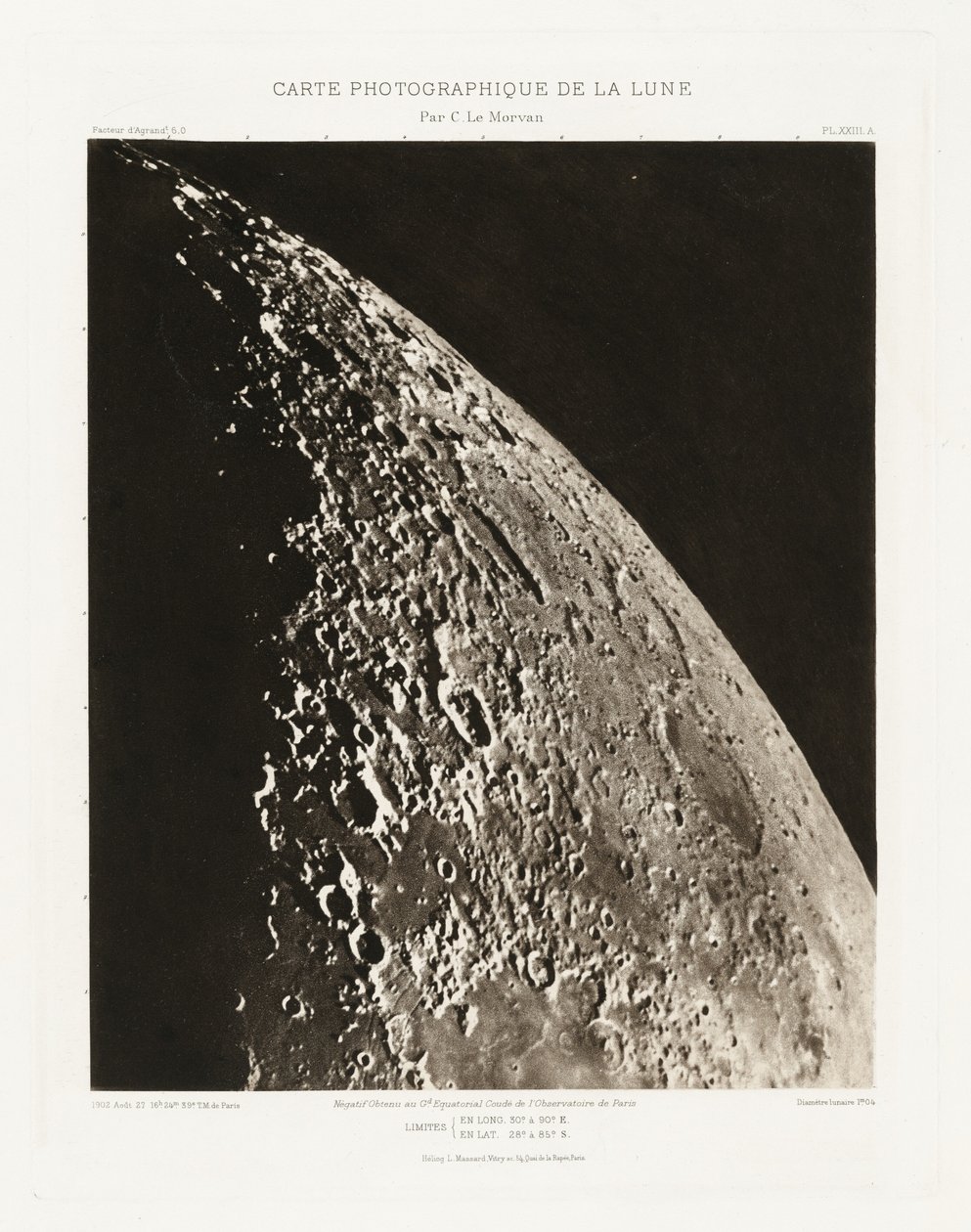 Fotografische Karte des Mondes, Tafel XXIII.A von Charles le Morvan