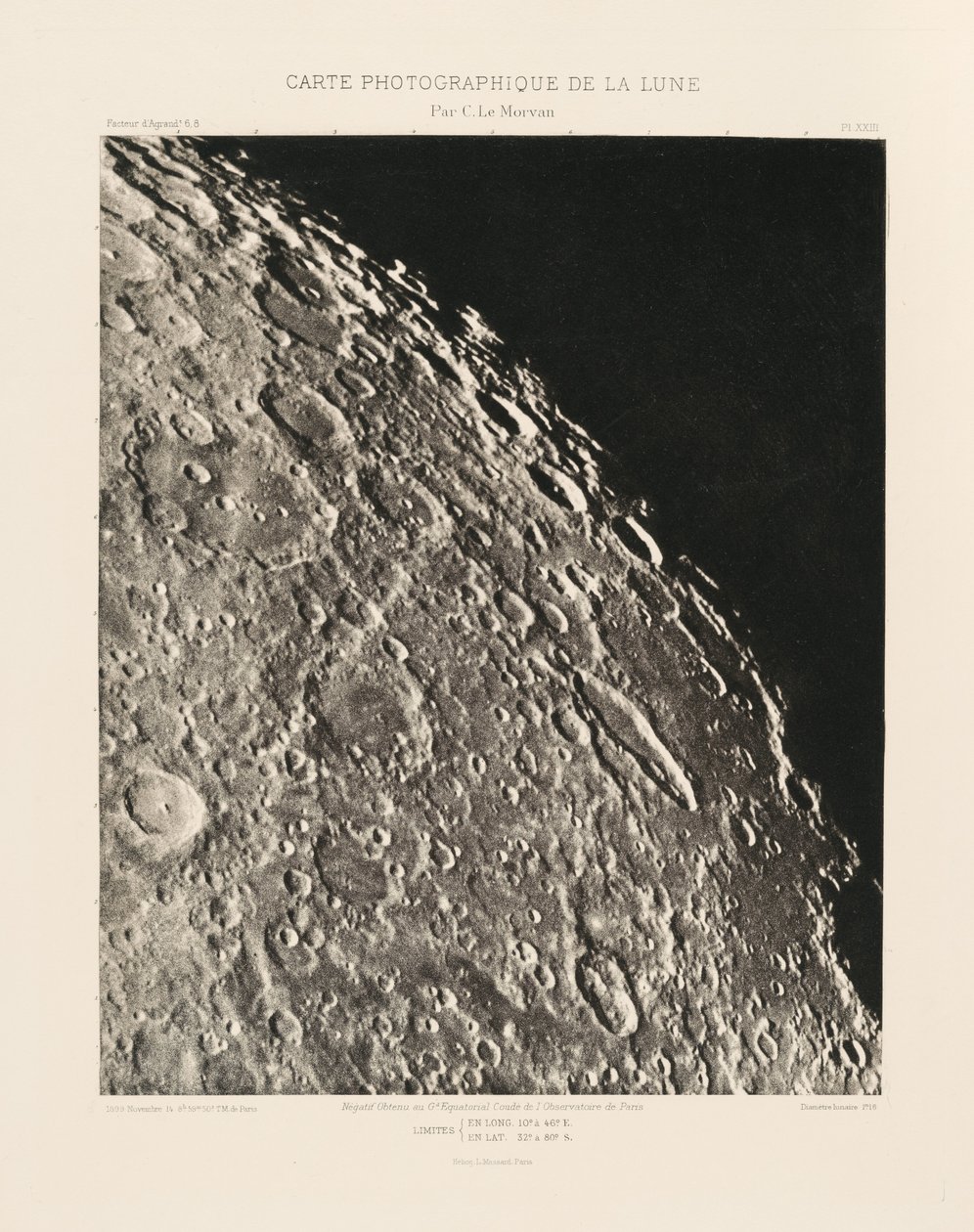 Fotografische Karte des Mondes, Tafel XXIII von Charles le Morvan