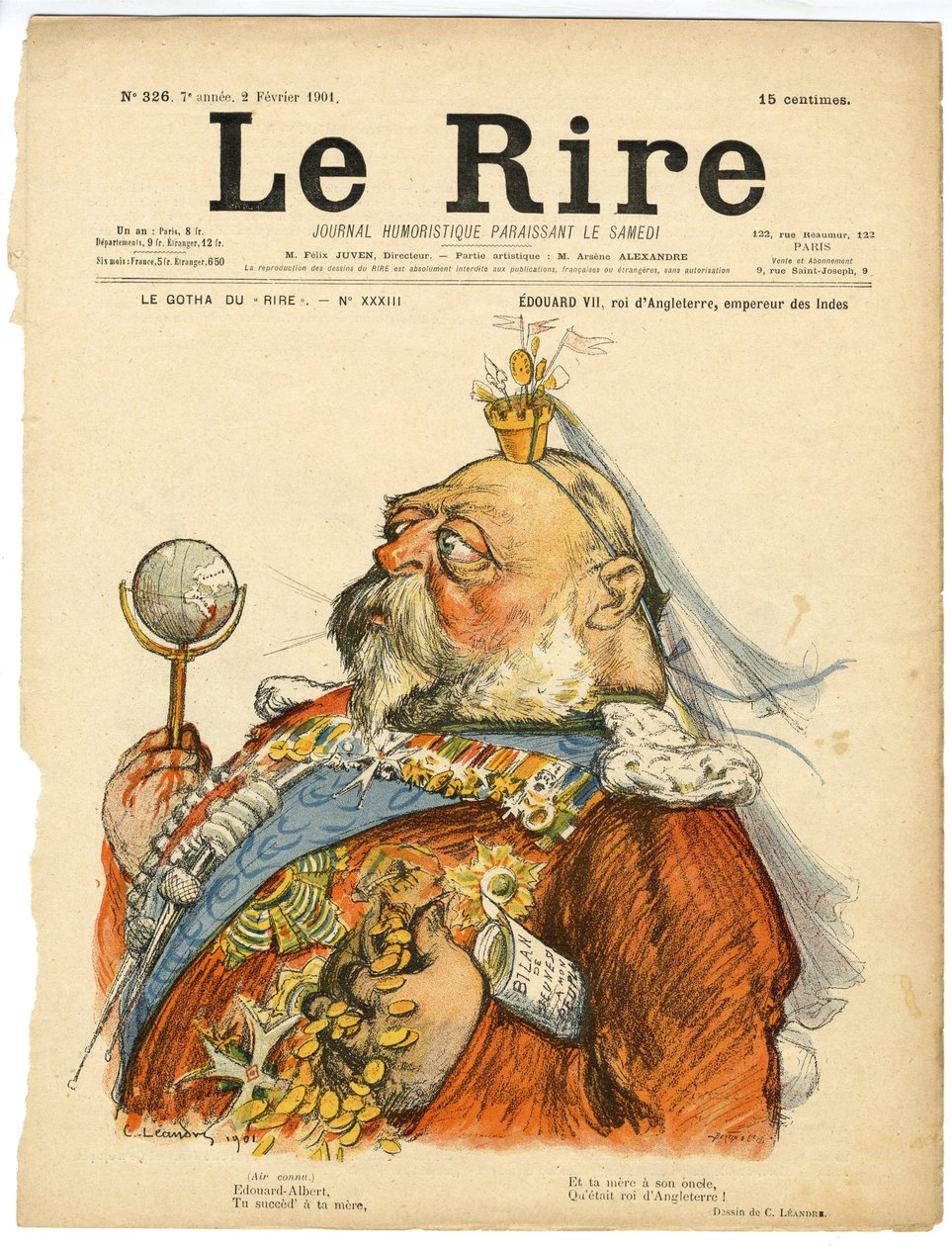 Illustration von Charles Leandre (1862-1934) für das Cover von Le Rire von Charles Leandre