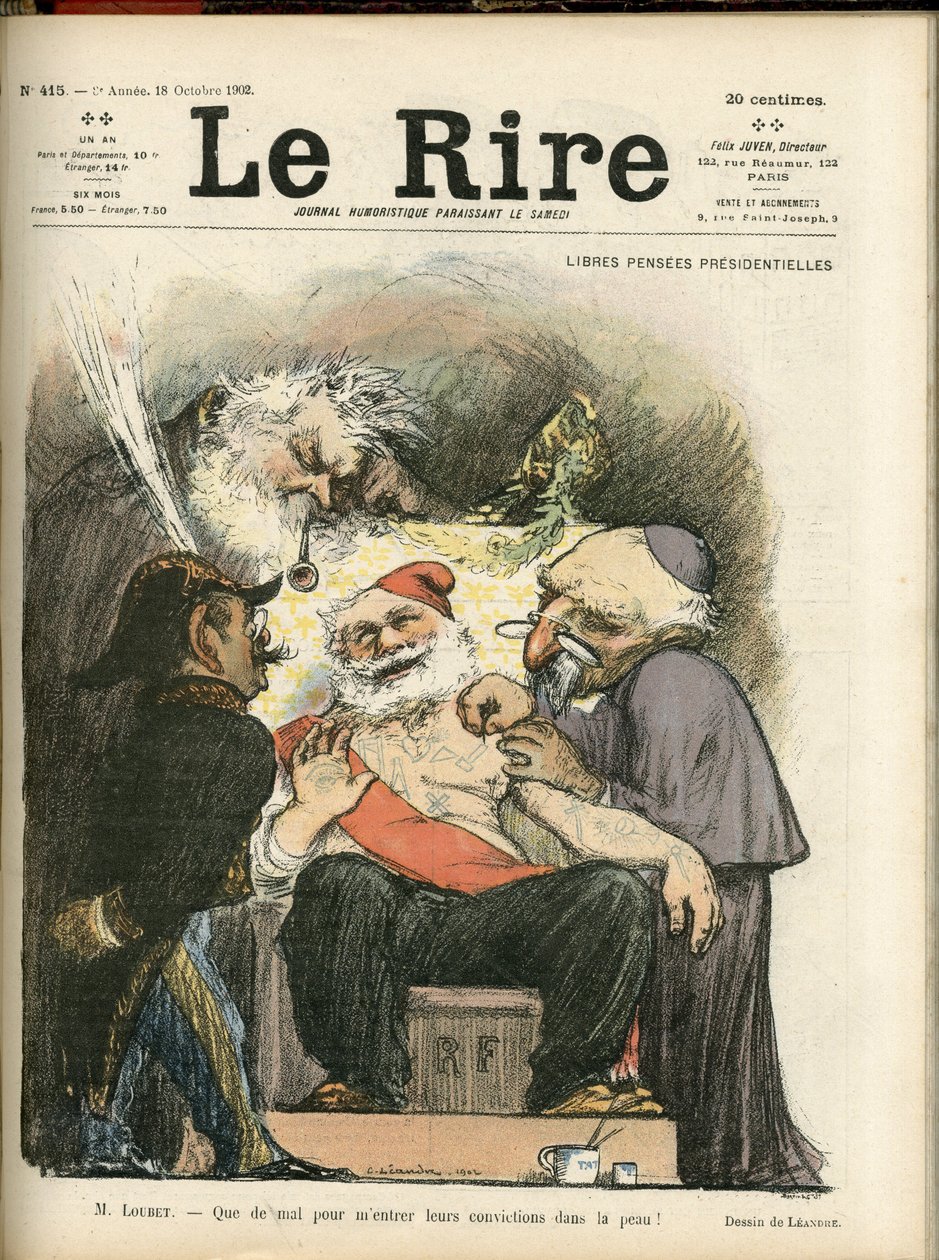 Illustration von Charles Leandre (1862-1934) für das Cover von Le Rire, Nr. 415 von Charles Leandre