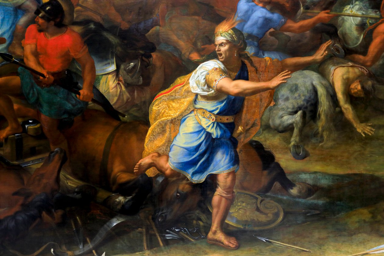 Die Schlacht von Arbela (Detail) von Charles Lebrun
