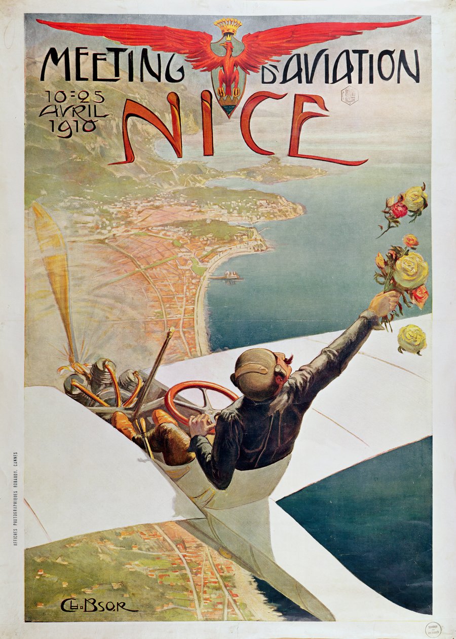 Plakat für ein Flugtreffen in Nizza 10.-25. April 1910 von Charles Leonce Brosse
