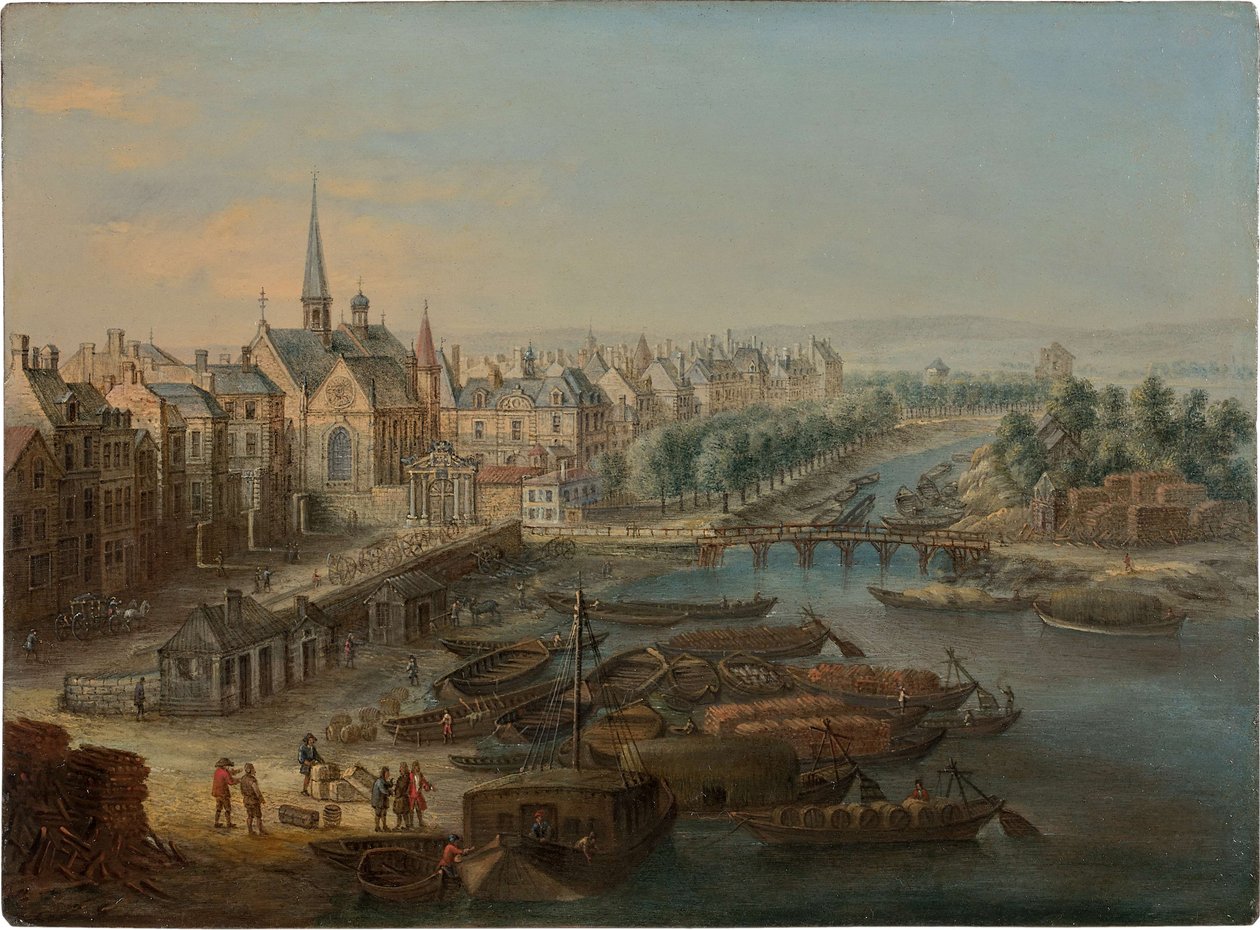 Ansicht des Arsenals, des Hafens Saint Paul und des Quai des Célestins in Paris, 1730er Jahre von Charles Léopold van Grevenbroeck