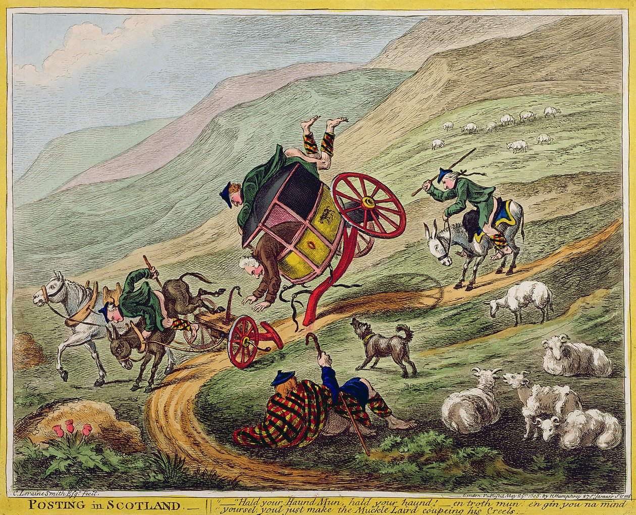 Posten in Schottland, veröffentlicht von Hannah Humphrey, 1805 von Charles Lorraine Smith
