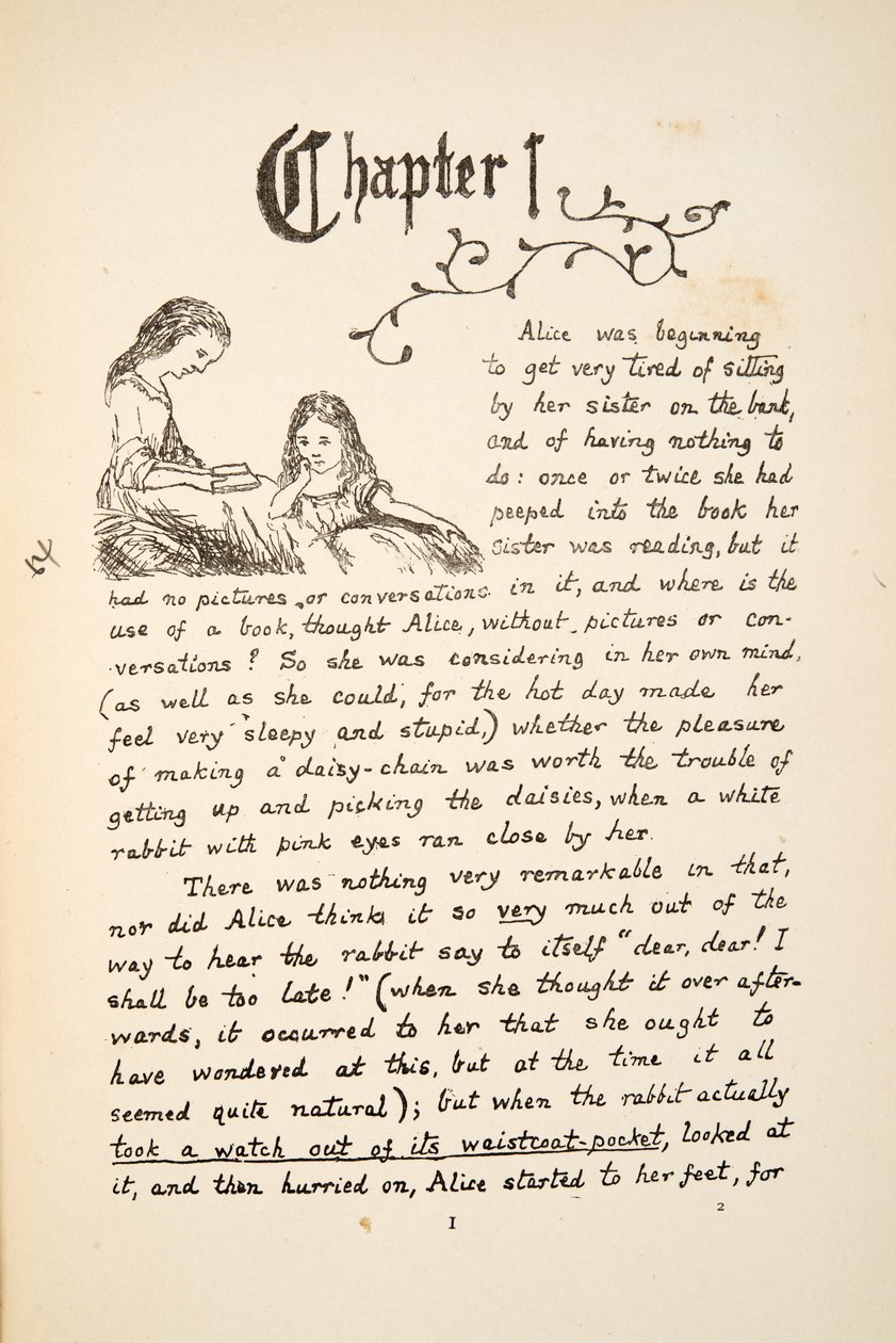 Alice mit ihrer Schwester, Illustration aus Alice