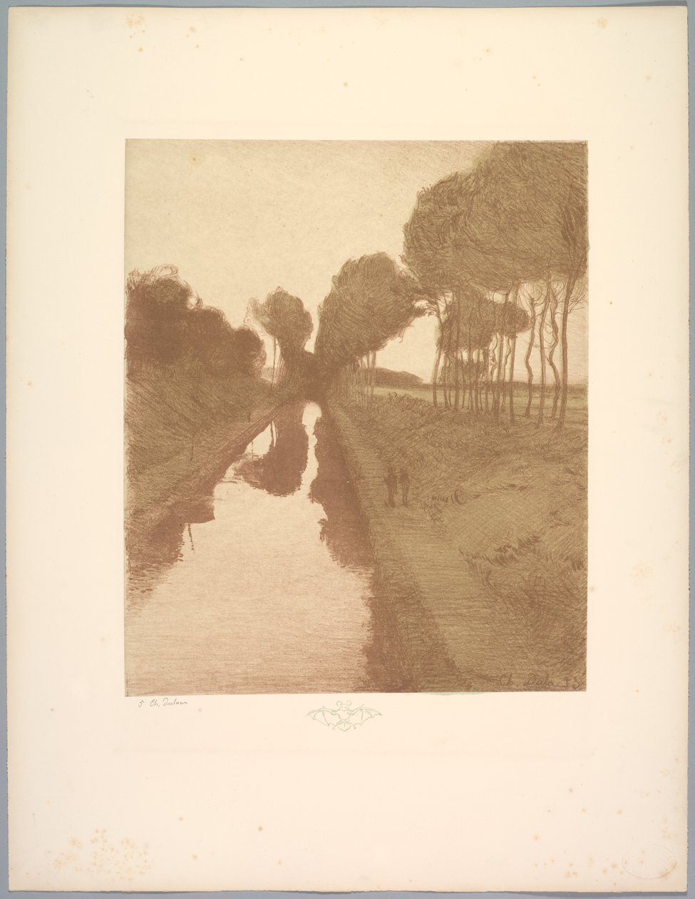 Suite de Paysages: Landschaft, Platte 3, Remarque, Fledermaus, 1892-1893 von Charles Marie Dulac