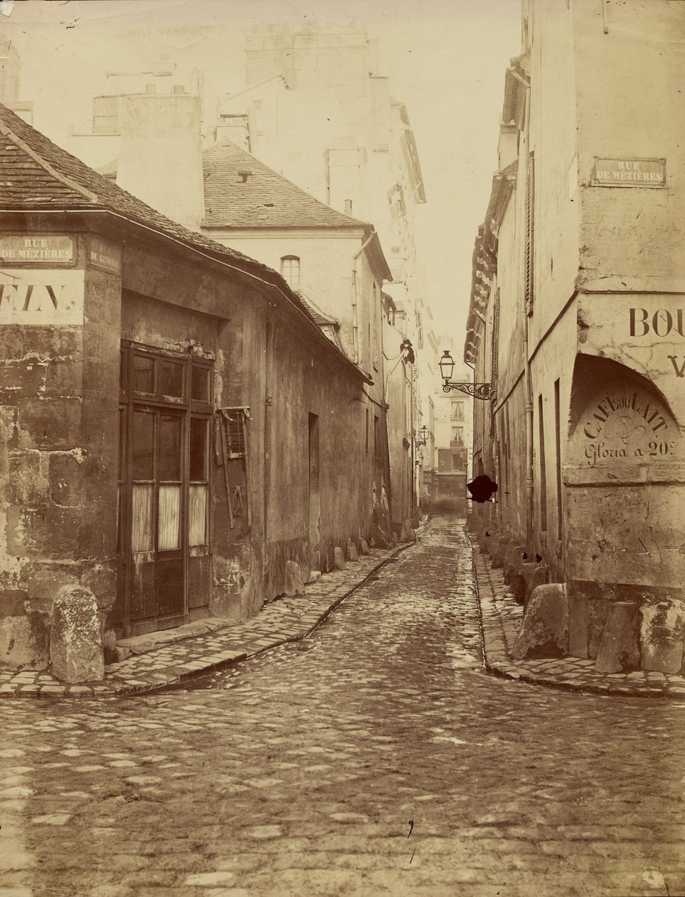 Rue du Gindre (Teil der Rue Madame). Blick von der Rue de Mézières zur Rue du Vieux-Colombier von Charles Marville