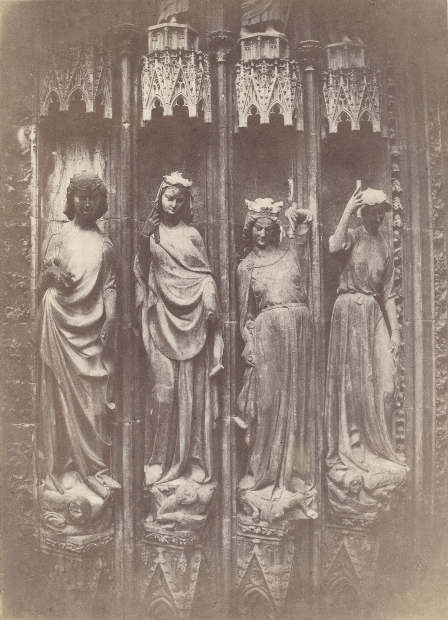 Die Tugenden zerschmettern die Laster, Straßburger Münster, 1853 von Charles Marville