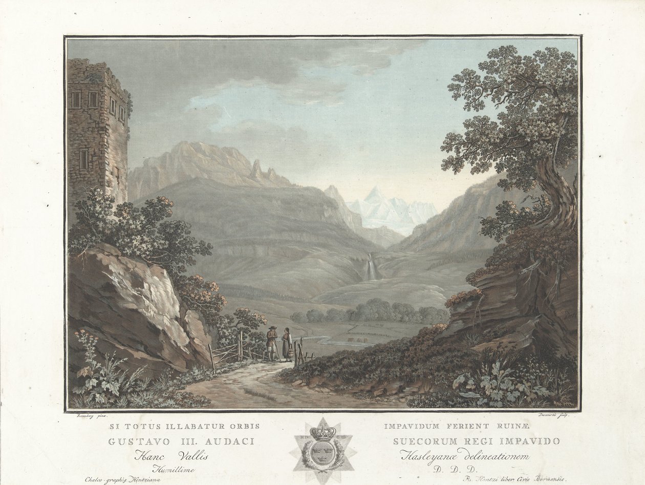 Berglandschaft in der Schweiz von Charles Melchior Descourtis