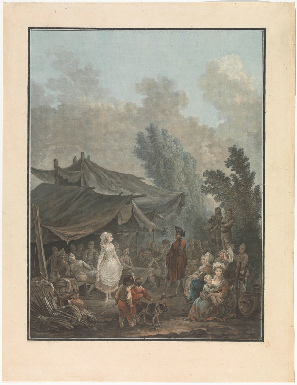 Vier Szenen des Dorflebens: Dorfs Hochzeit von Charles Melchior Descourtis