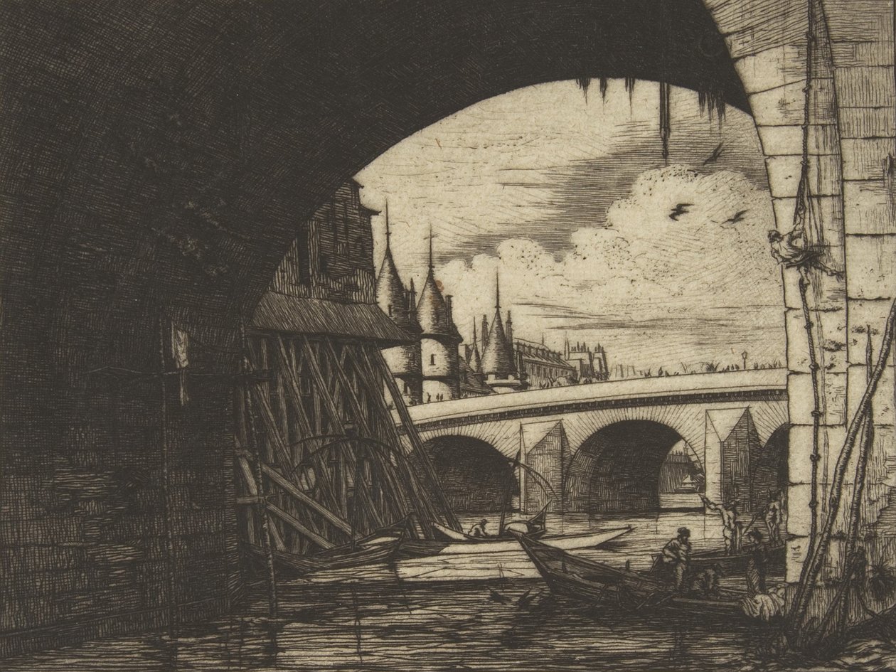 Torweg, Pont Notre-Dame, Paris, 1853 von Charles Meryon