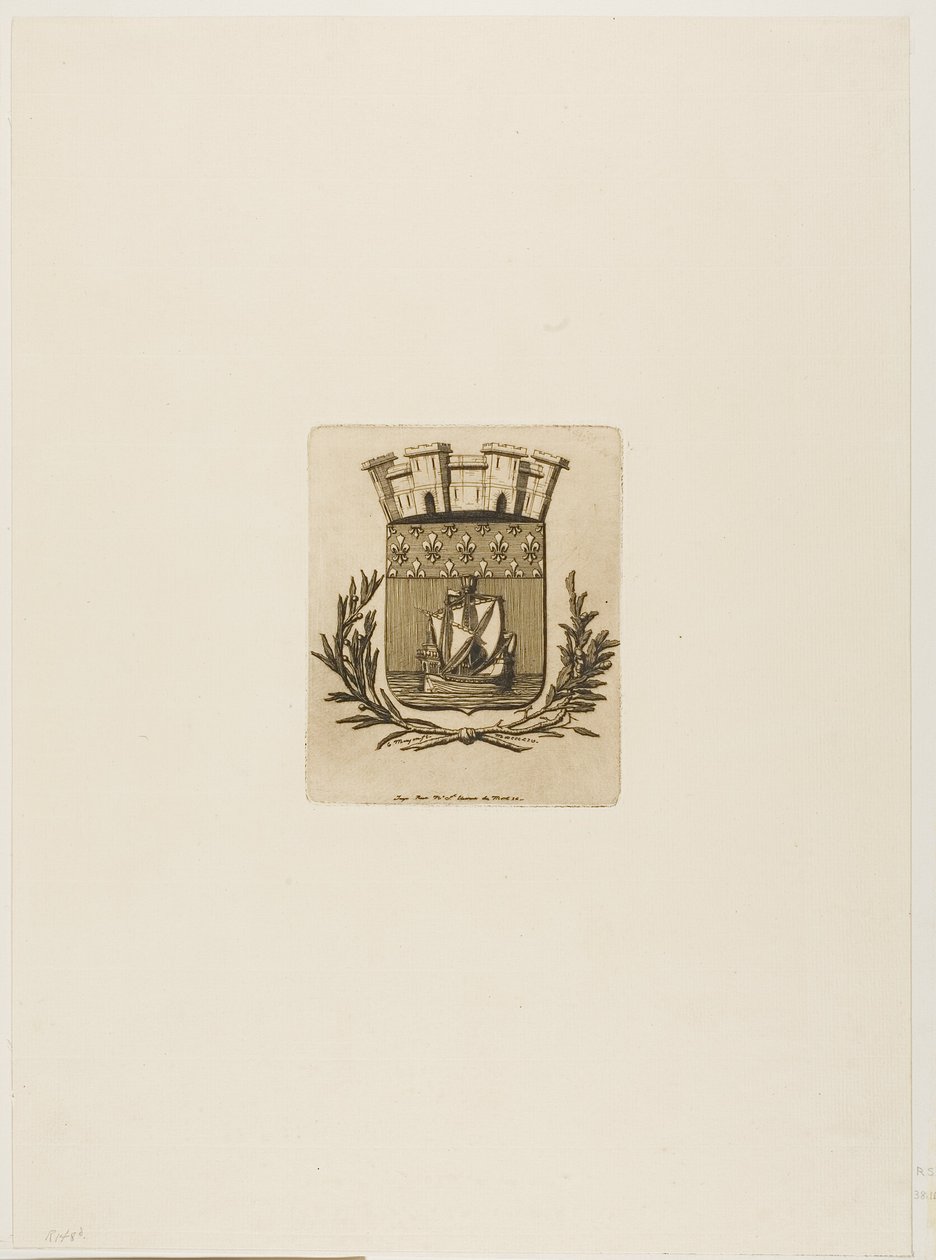 Wappen Symbolisch für die Stadt Paris von Charles Meryon
