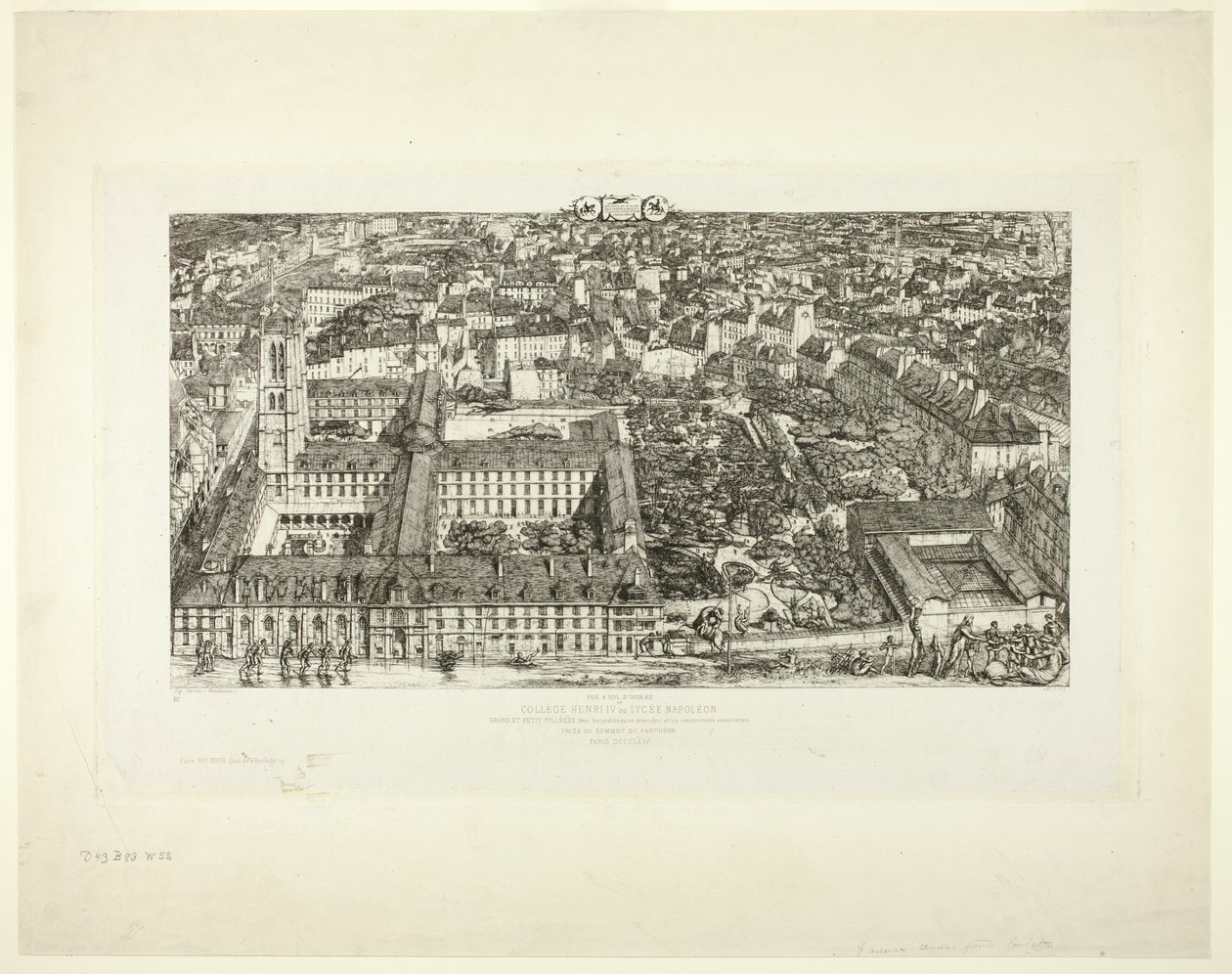 Collège Henry IV (oder Lycée Napoléon), Paris von Charles Meryon
