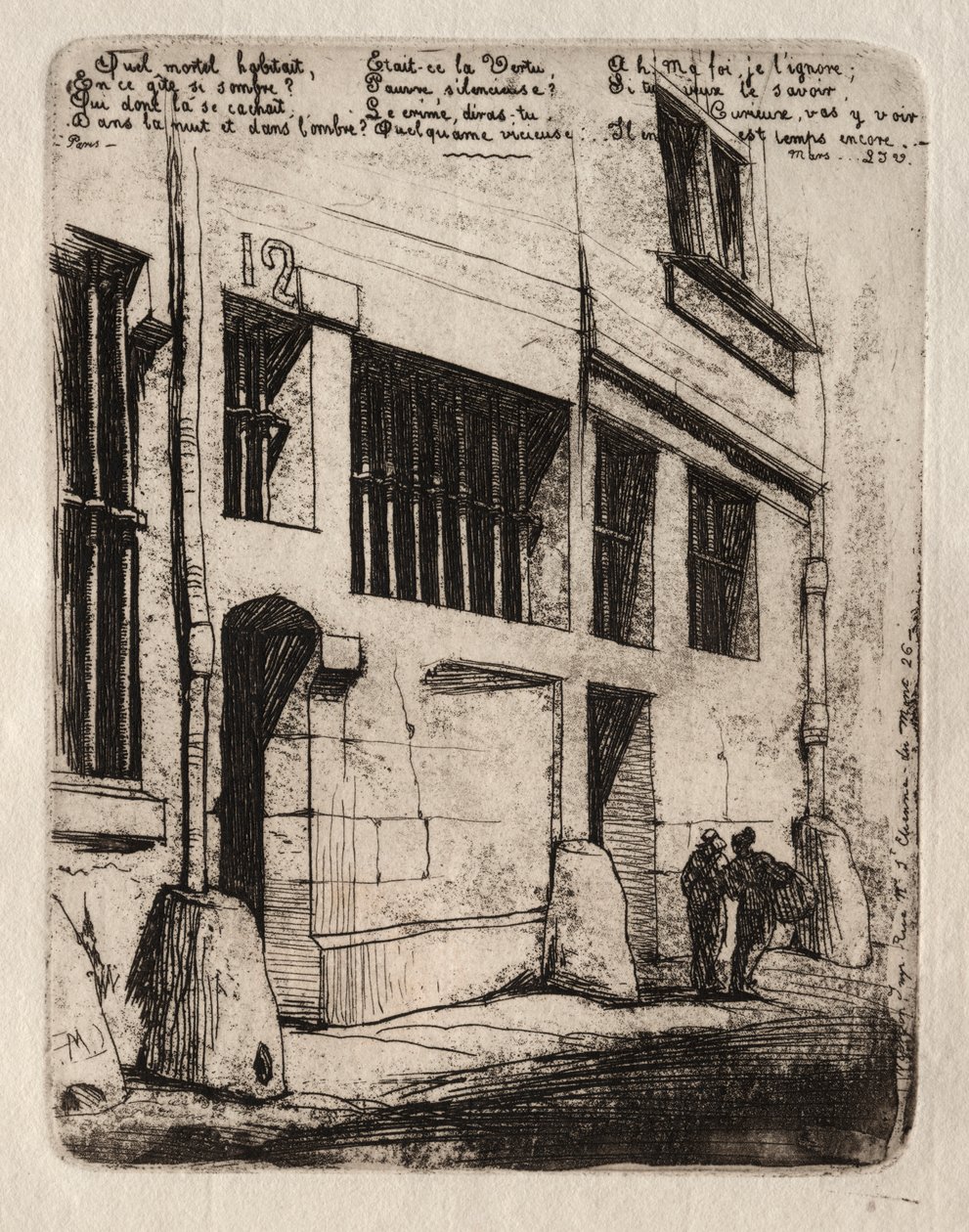 Radierungen von Paris: Die Straße der bösen Jungen von Charles Meryon