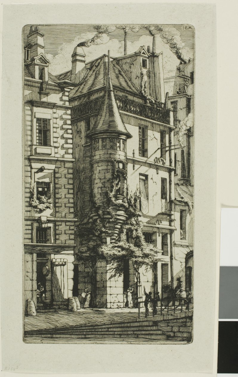 Haus mit einem Turm, rue de la Tixeranderie von Charles Meryon
