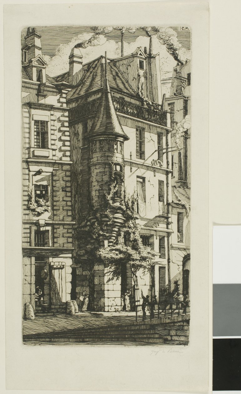 Haus mit einem Turm, rue de la Tixeranderie, Paris von Charles Meryon