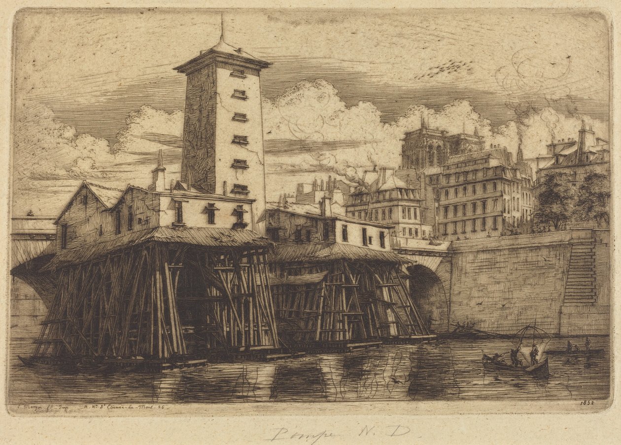 Die Pumpe Notre-Dame, Paris von Charles Meryon