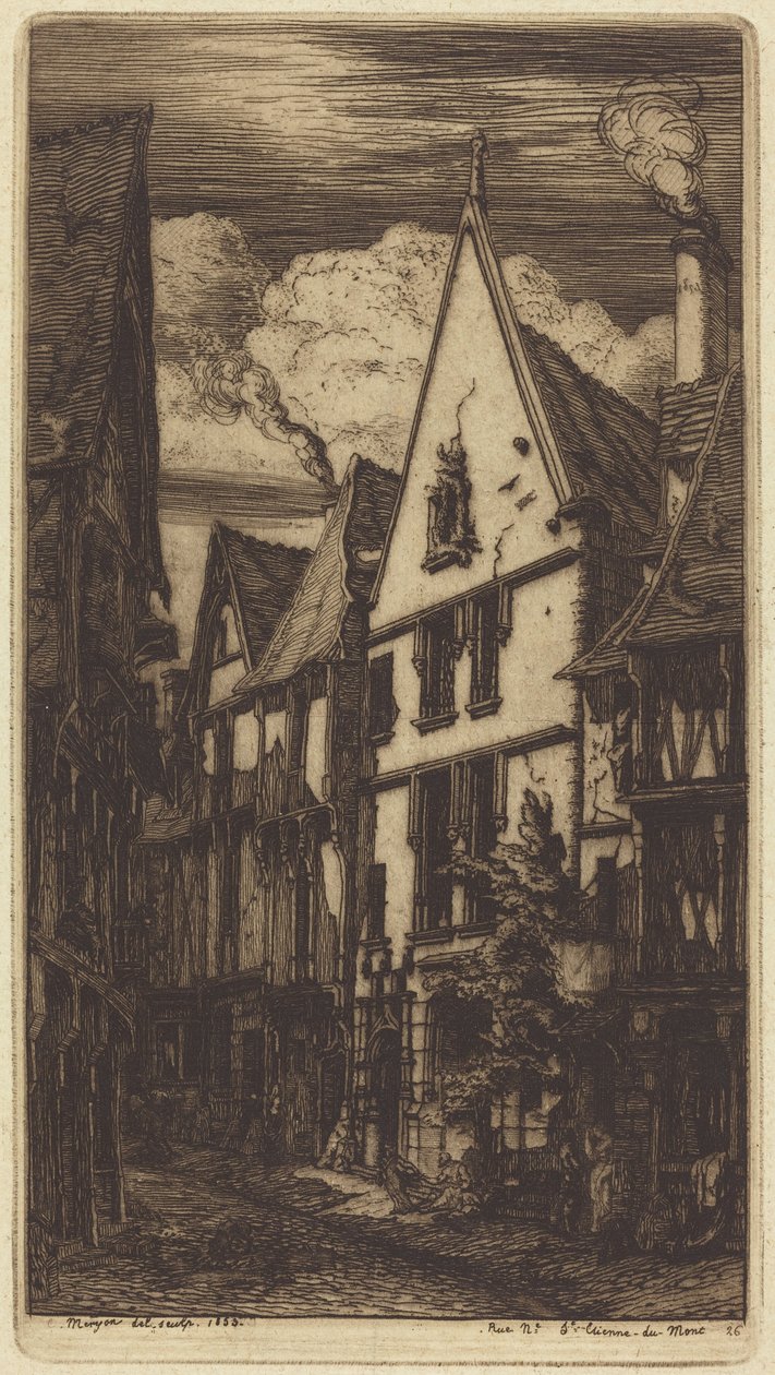 Die Rue des Toiles, in Bourges von Charles Meryon