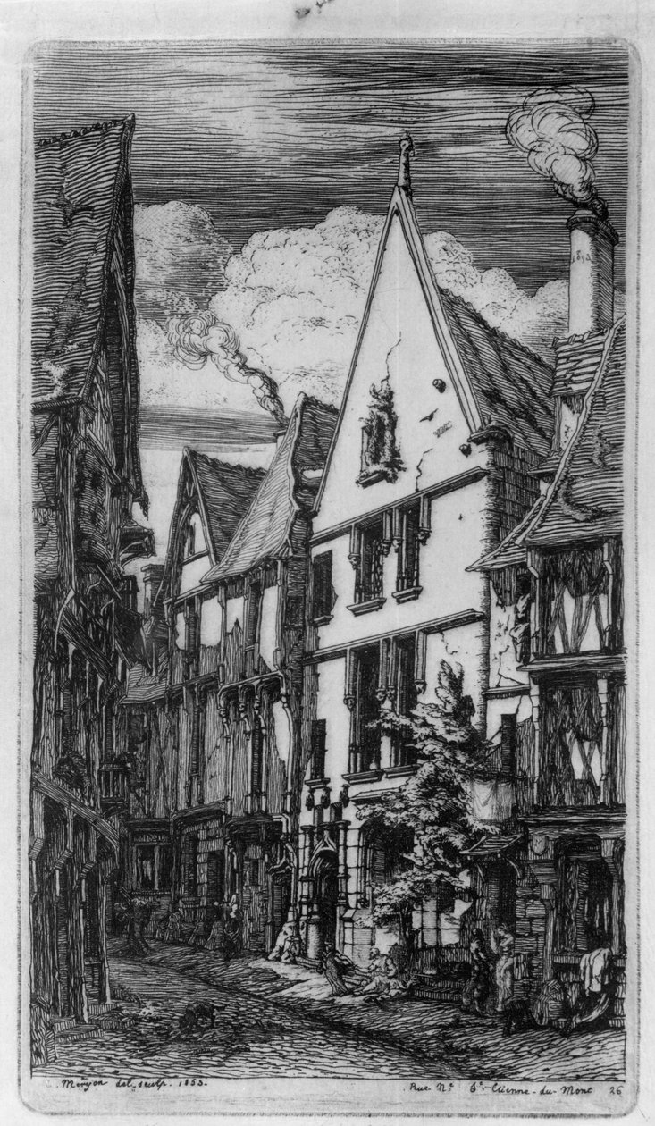 Die Rue des Toiles in Bourges von Charles Meryon