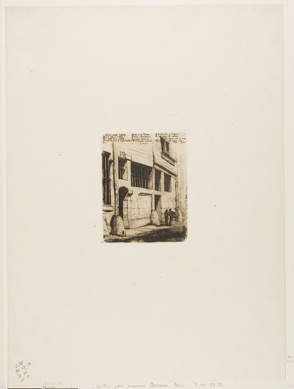 La rue des Mauvais Garçons von Charles Meryon